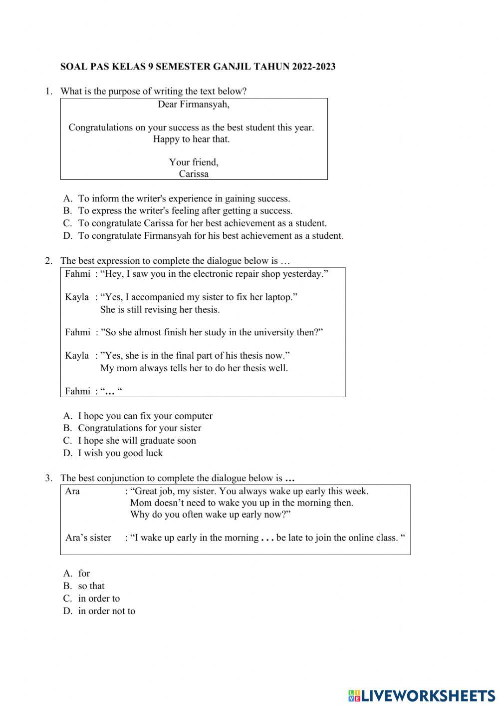 Pas b ing grade 9 smt 1