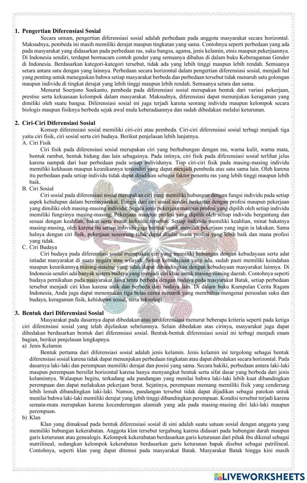 Diferensiasi Sosial
