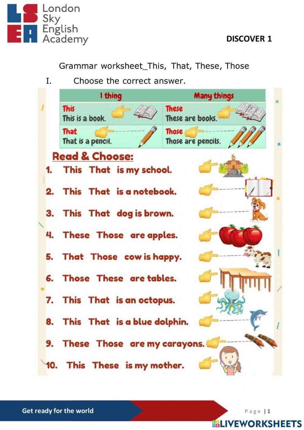 This that these those