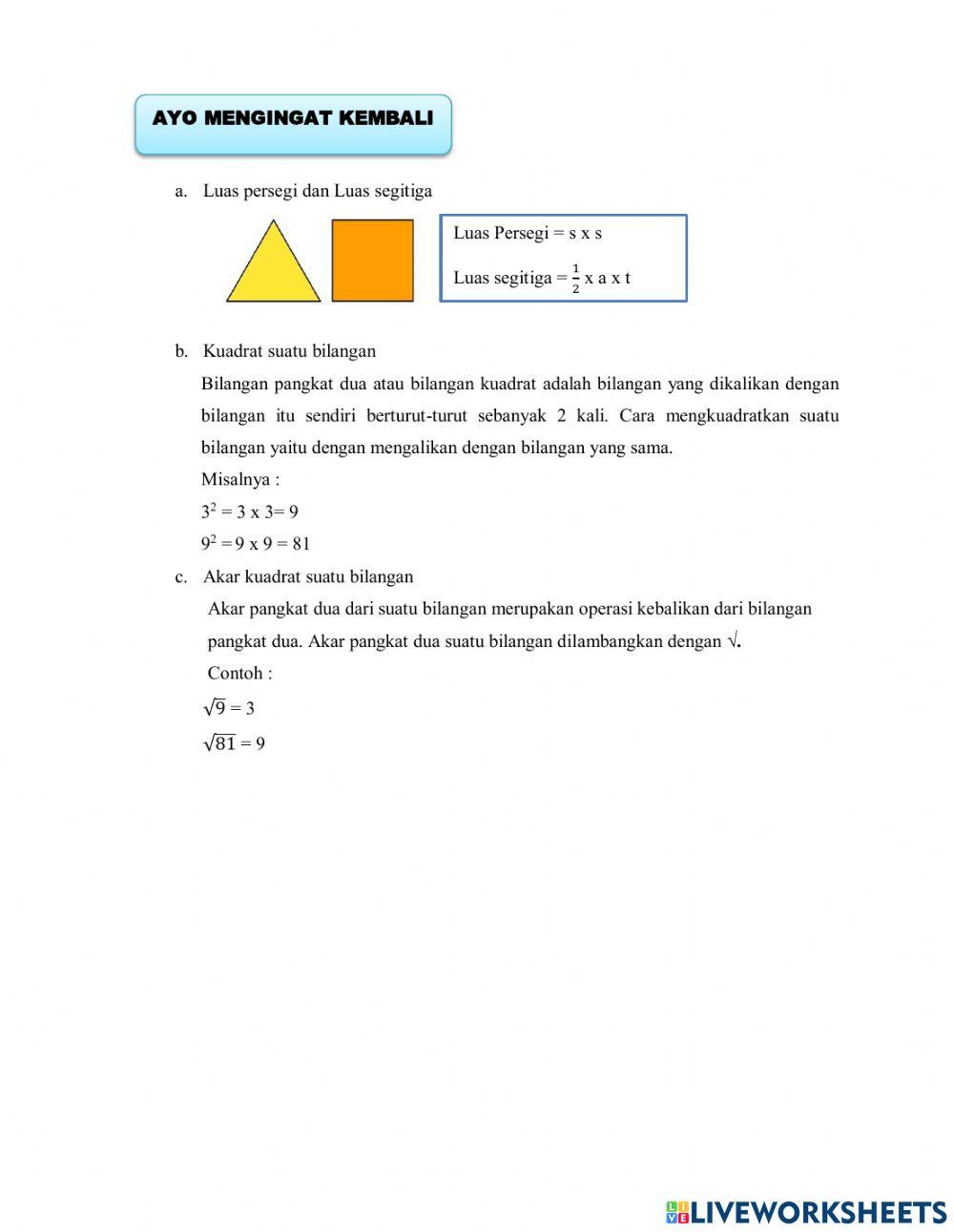Menemukan teorema phytagoras dan menghitung salah satu panjang sisi jika diketahui panjang 2 sisi