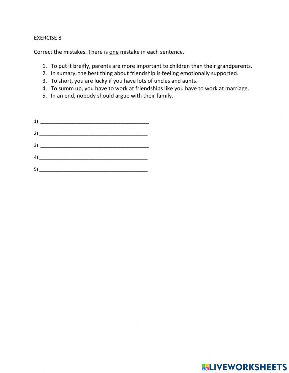 IE1, Unit 8, Writing, Exercise 8