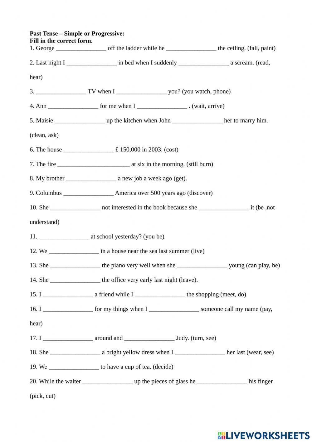 Past simple-past continuous