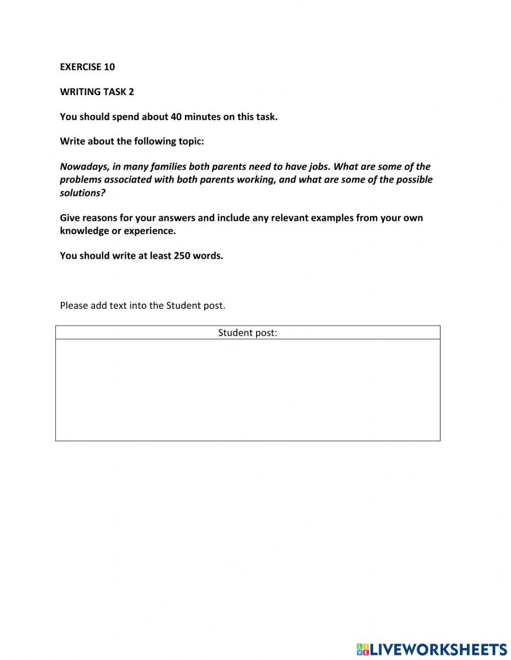 IE1, Unit 8, Writing, Exercise 10