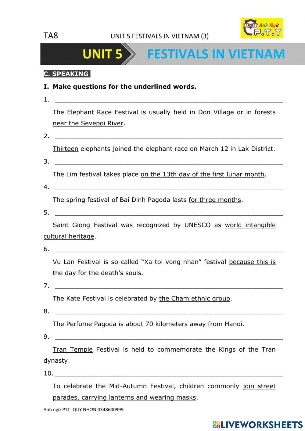 Ta8 unit 5- festivals in vietnam p3