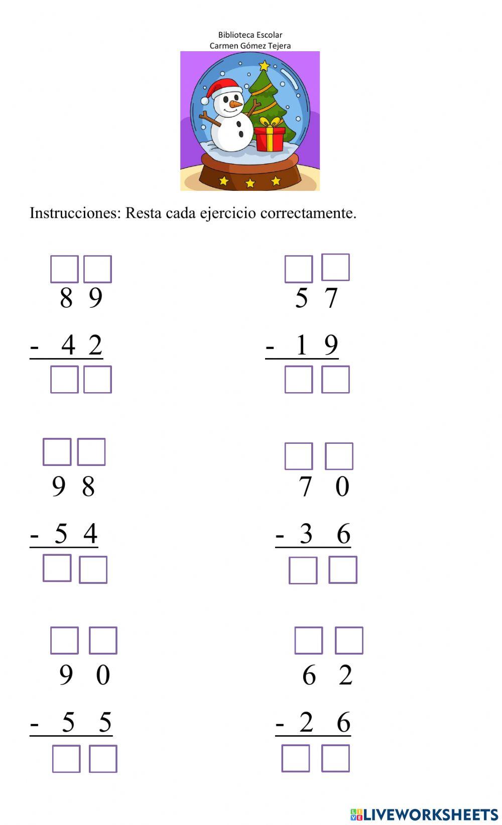 Resta con dos dígitos
