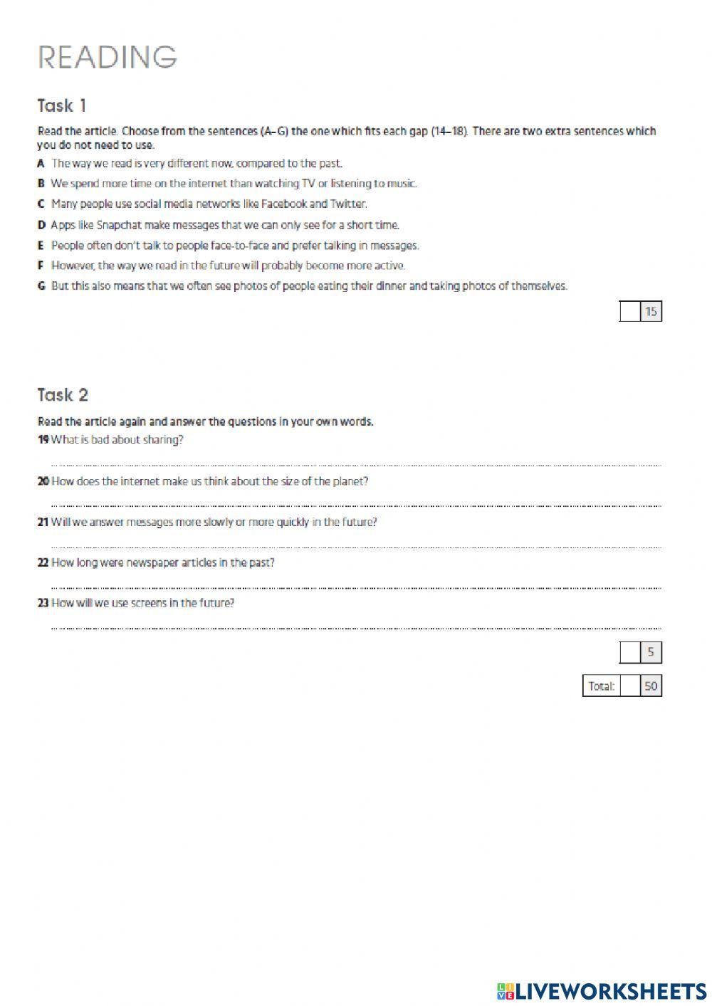 Gold Experience B1 TEST UNIT 3