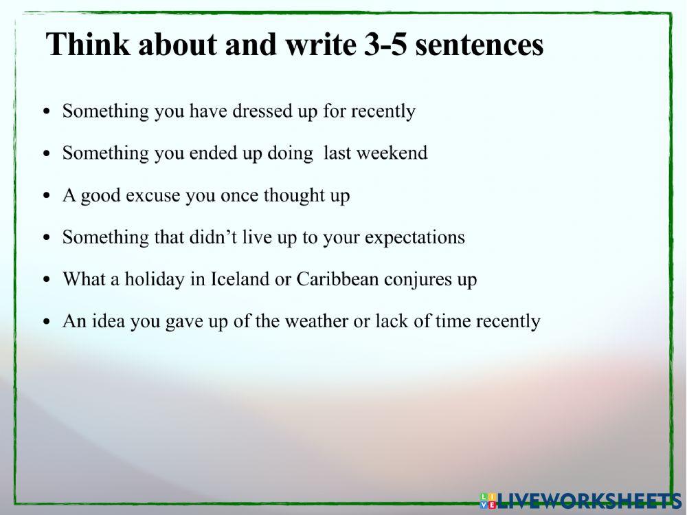 Idioms and phrasal verbs (up)