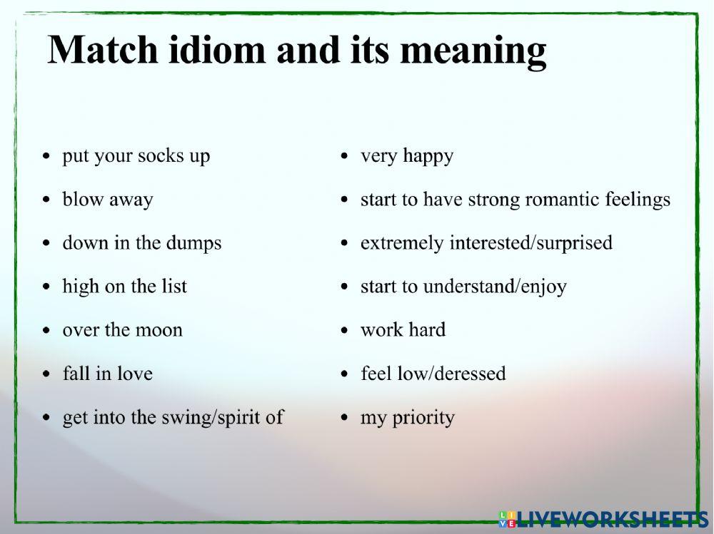 Idioms and phrasal verbs (up)