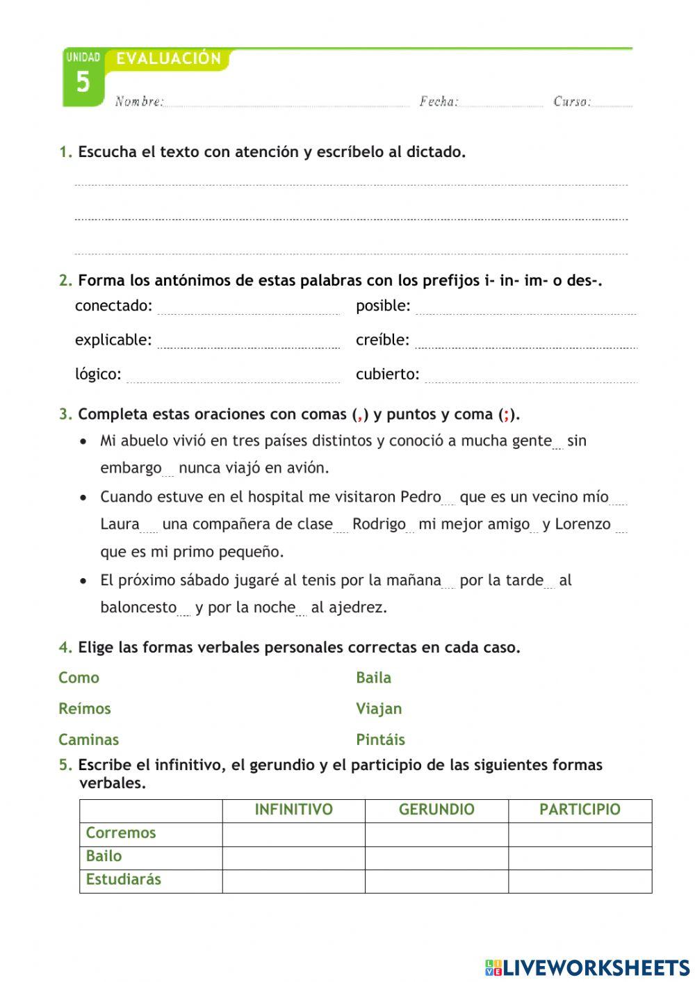 Tema 5 Lengua Clase Rock