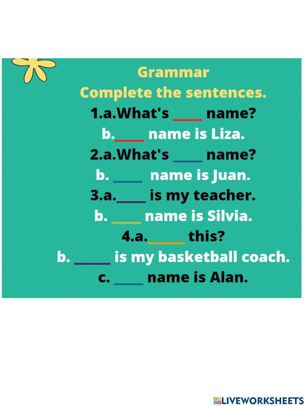 His name is... Her name is... This is