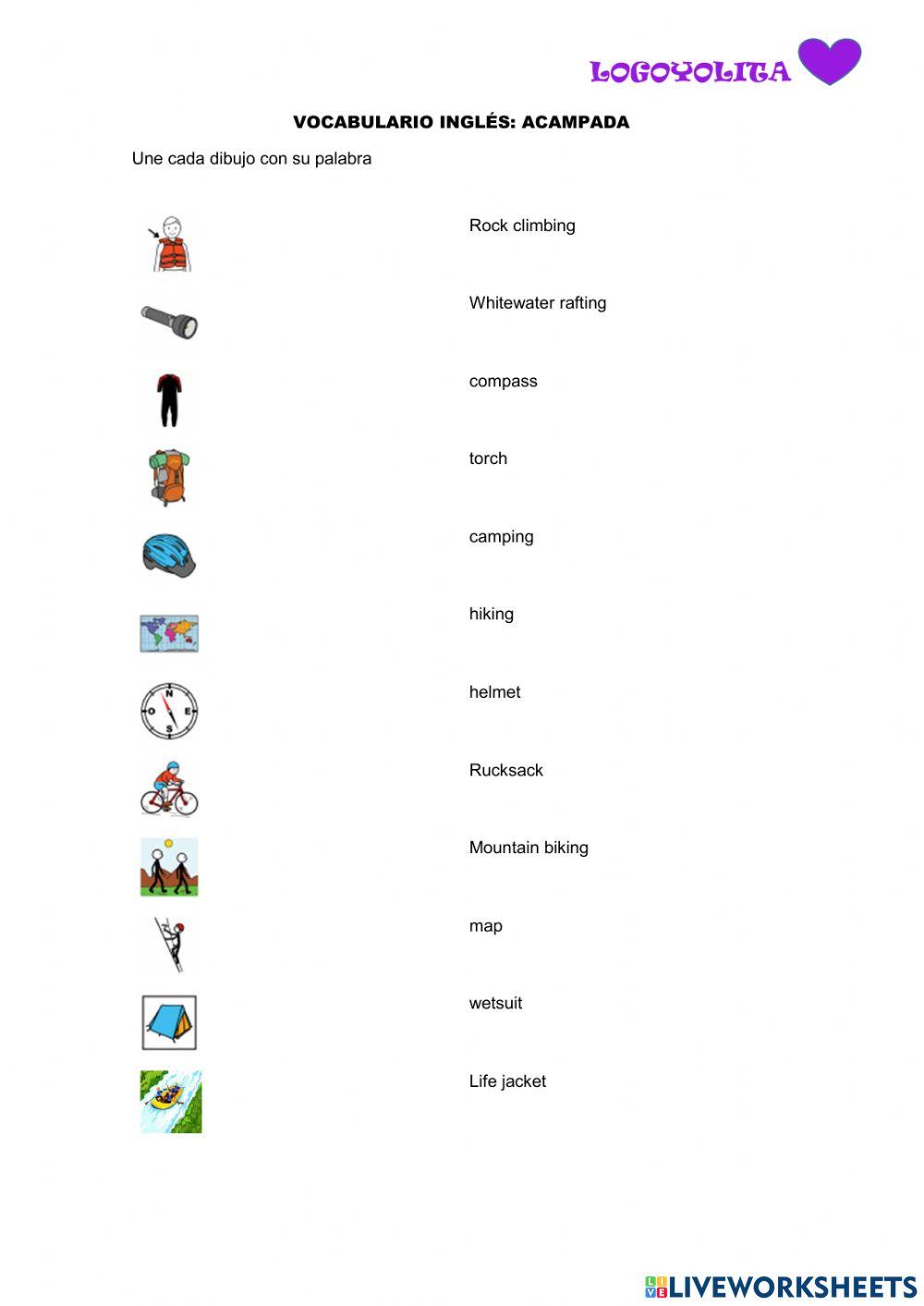 Vocabulario acampada
