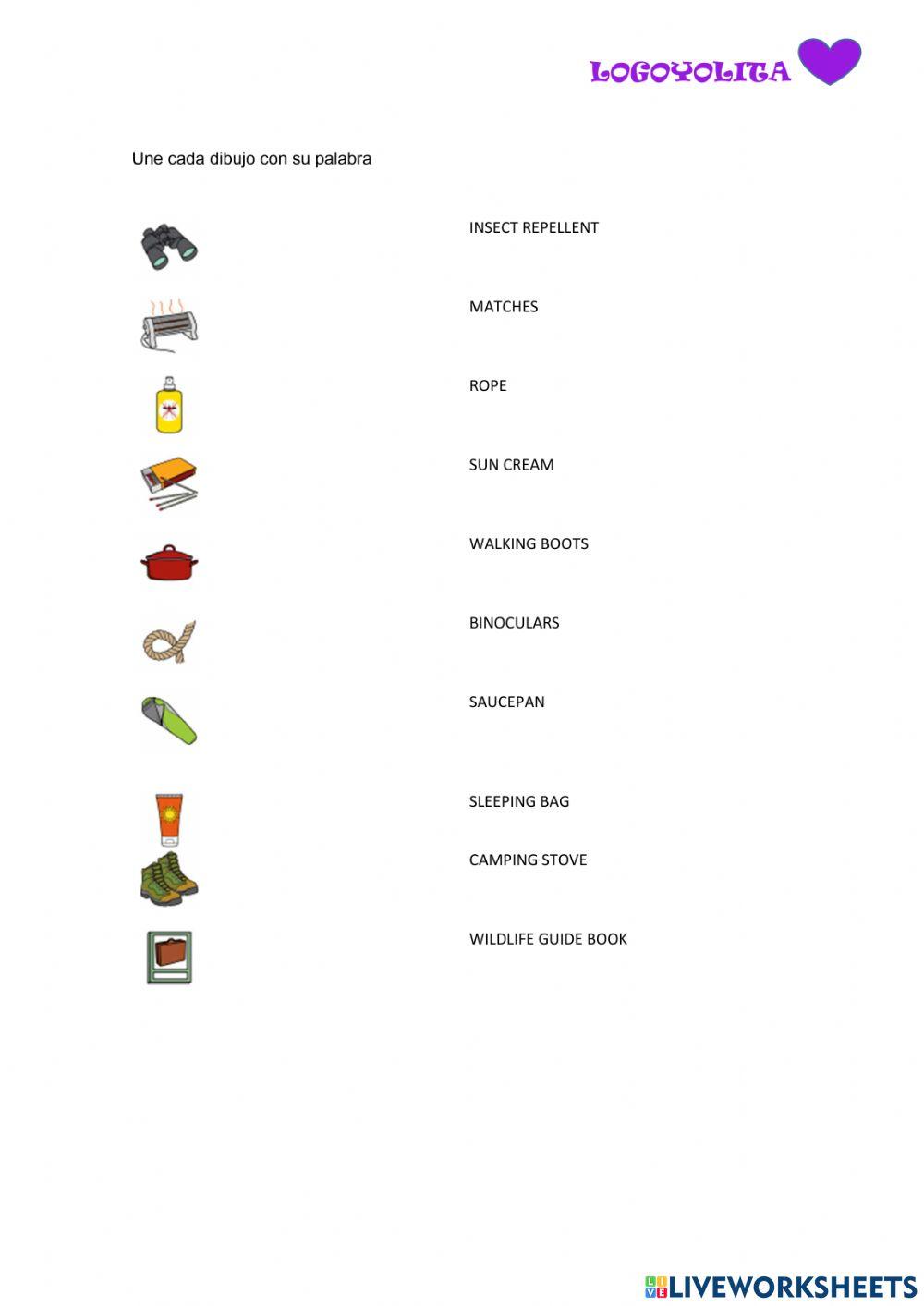 Vocabulario acampada