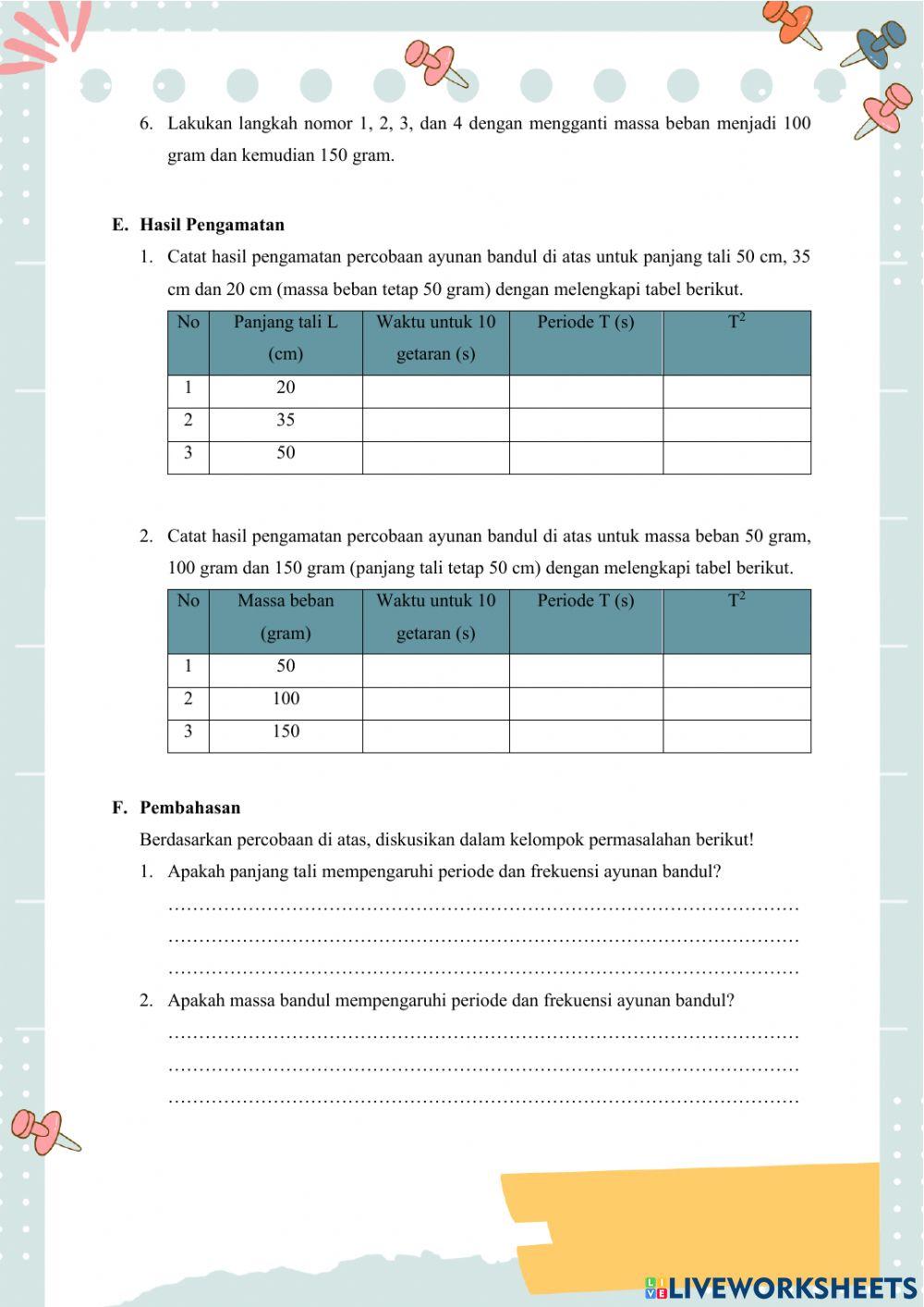 Percobaan Ayunan Bandul