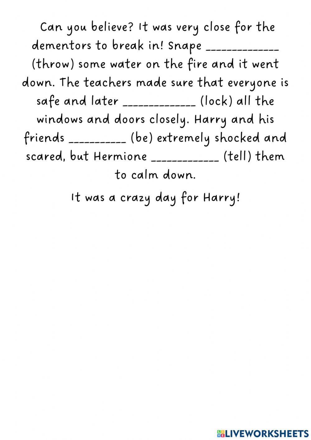 Harry Potter Past Simple