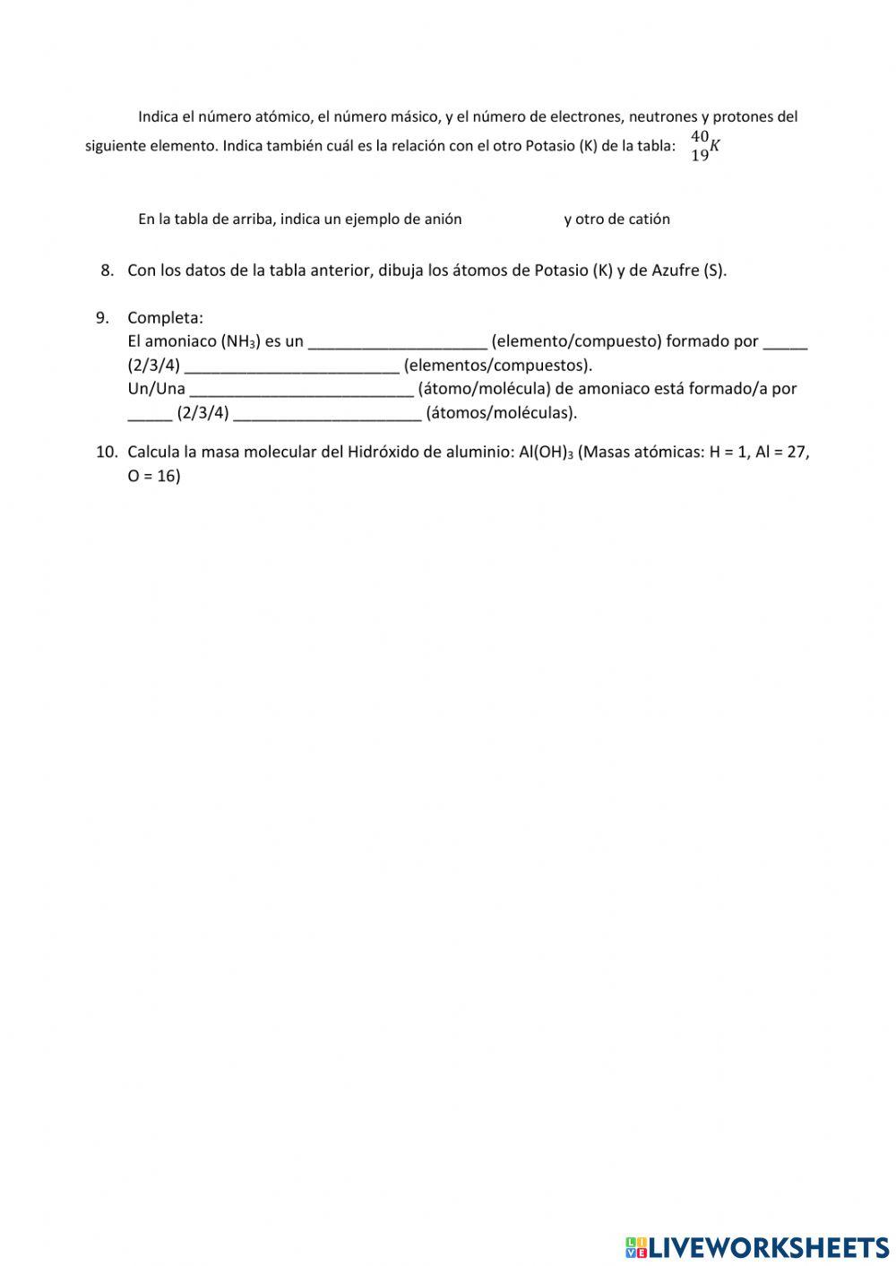 Disoluciones y mezclas. El átomo.