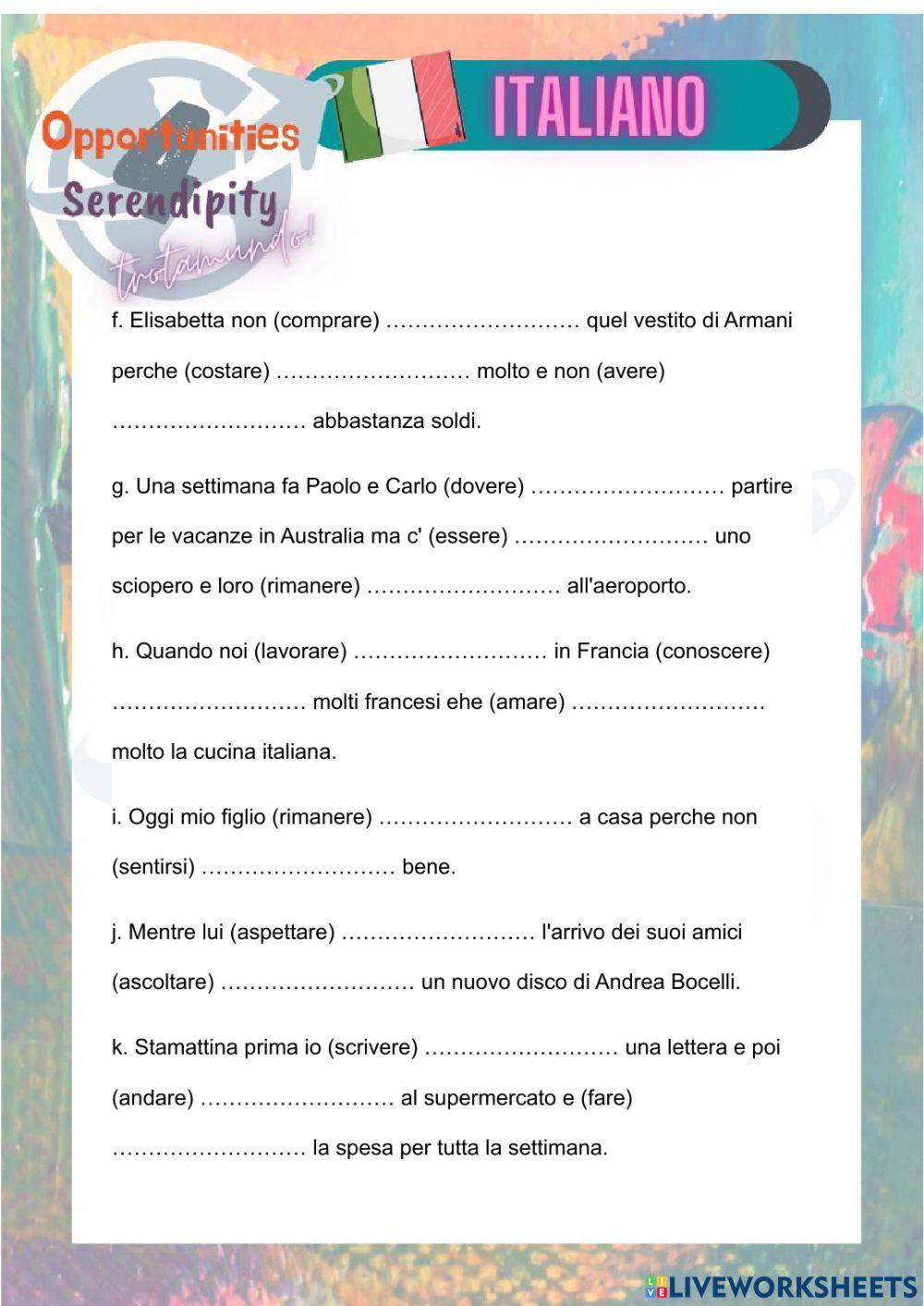 Progetto italiano, ripasso finale parte 2