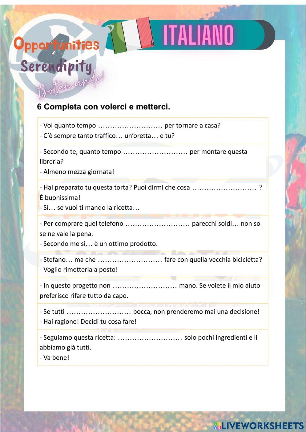 Progetto italiano, ripasso finale parte 2