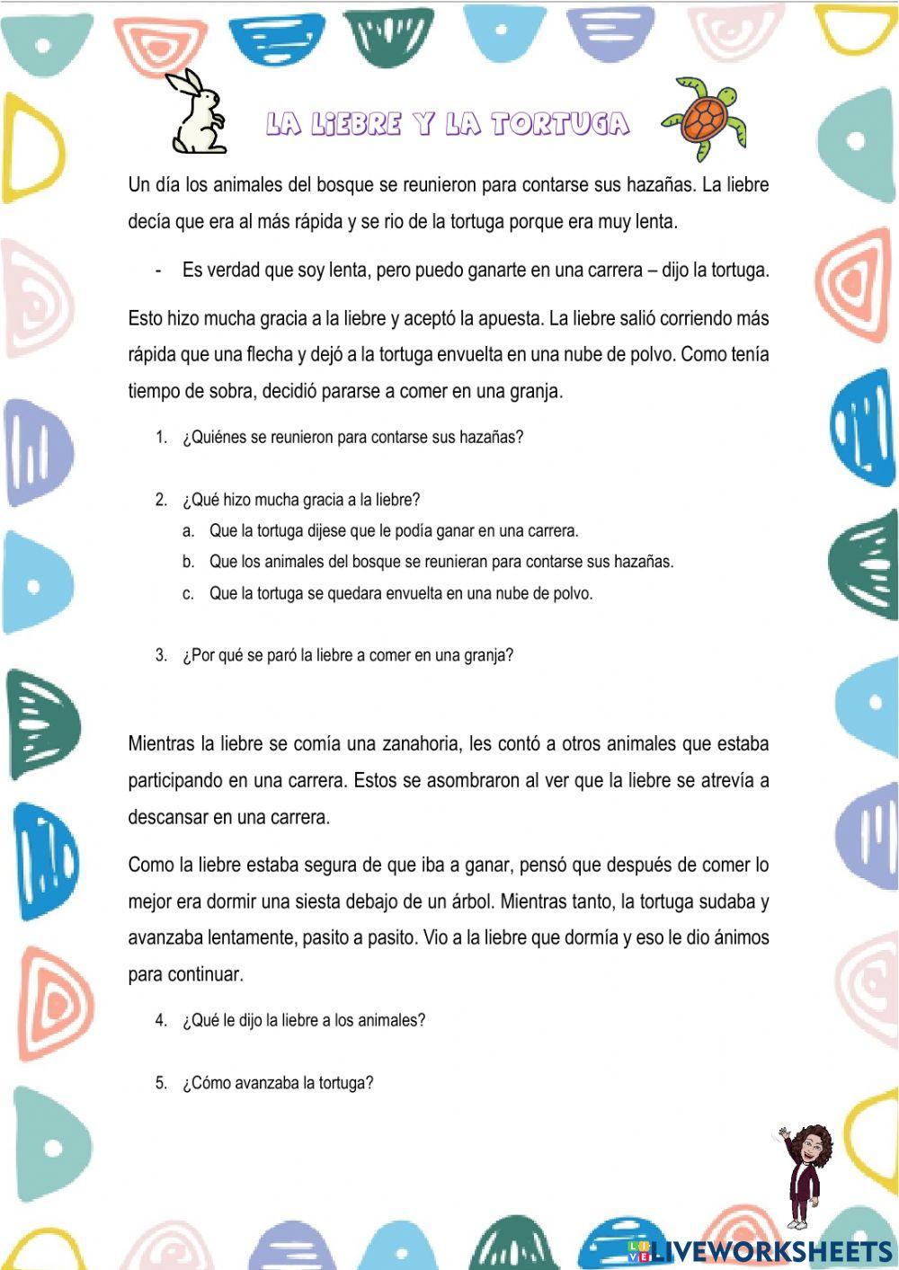 Prueba evaluación - la liebre y la tortuga