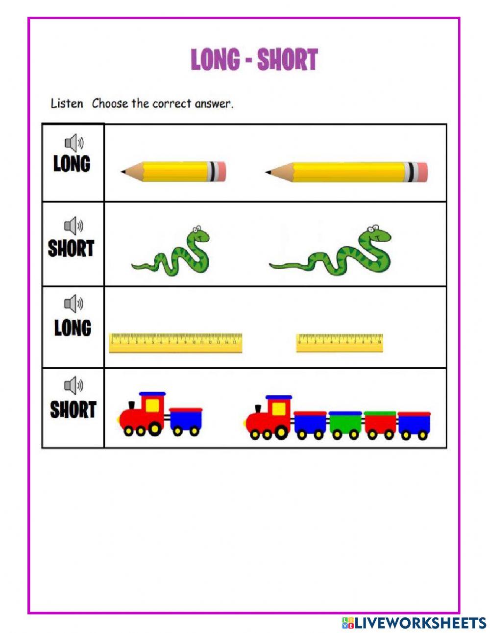 Big and small online exercise for preschool | Live Worksheets