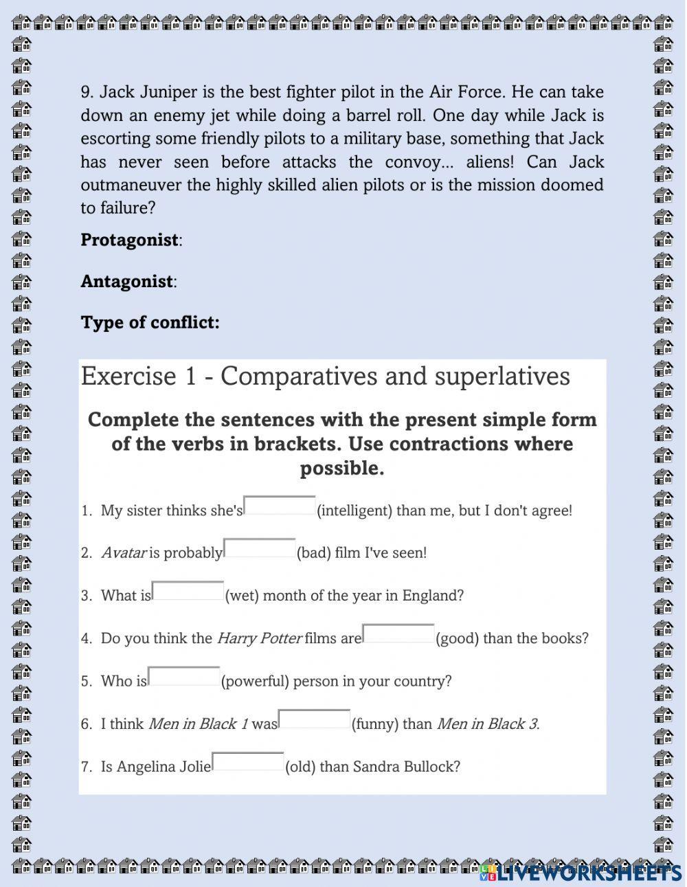 ELA Reading- Comparatives and superlatives- Conflict among characters