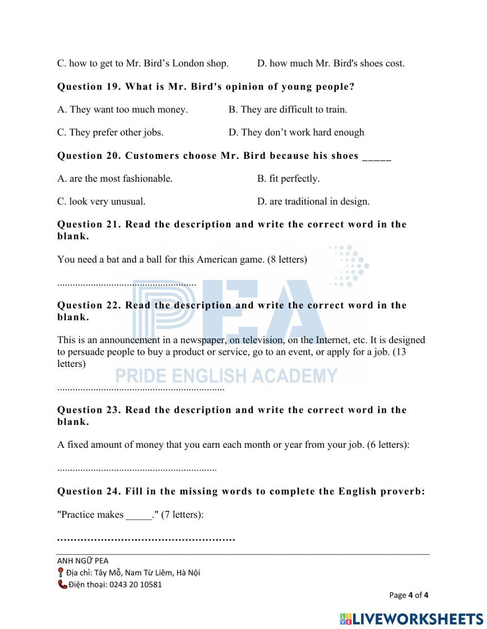 Đề luyện thi vào lớp 6 - số 1