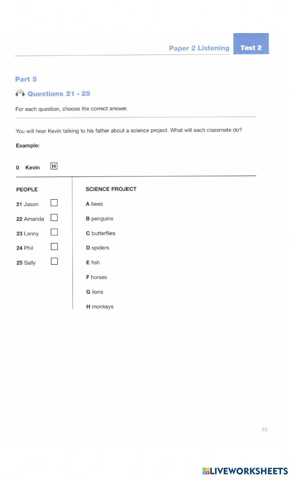 Test 2 Listening R A2 Key For School 