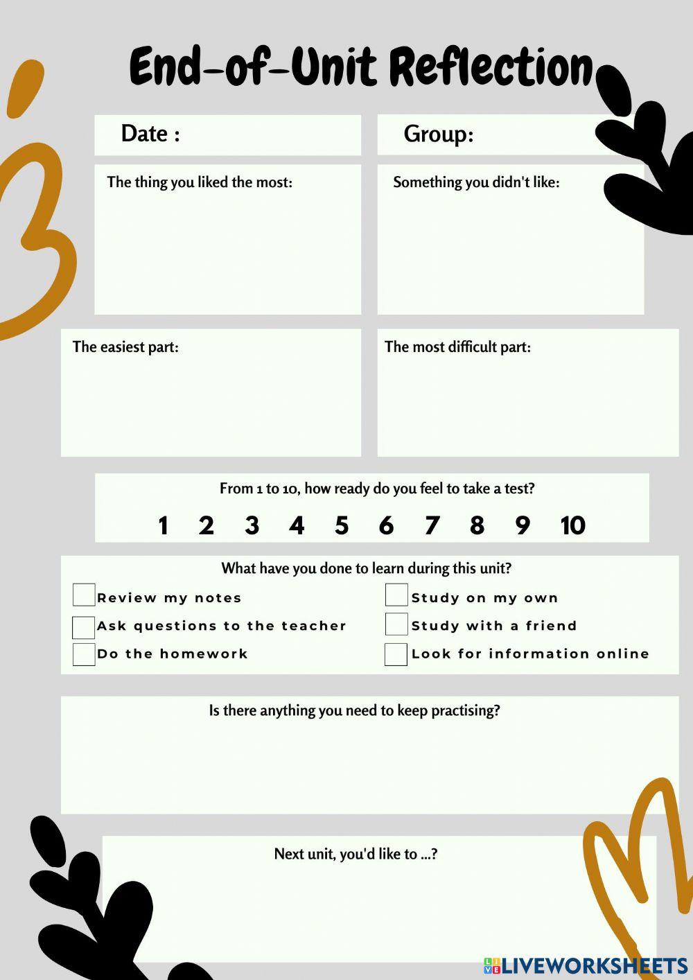 End-of-Unit Ref… | Free Interactive Worksheets | 6911310