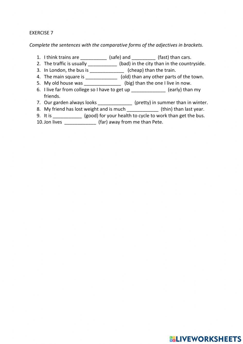IE0, Unit 6, Grammar and Vocabulary, Exercise 7
