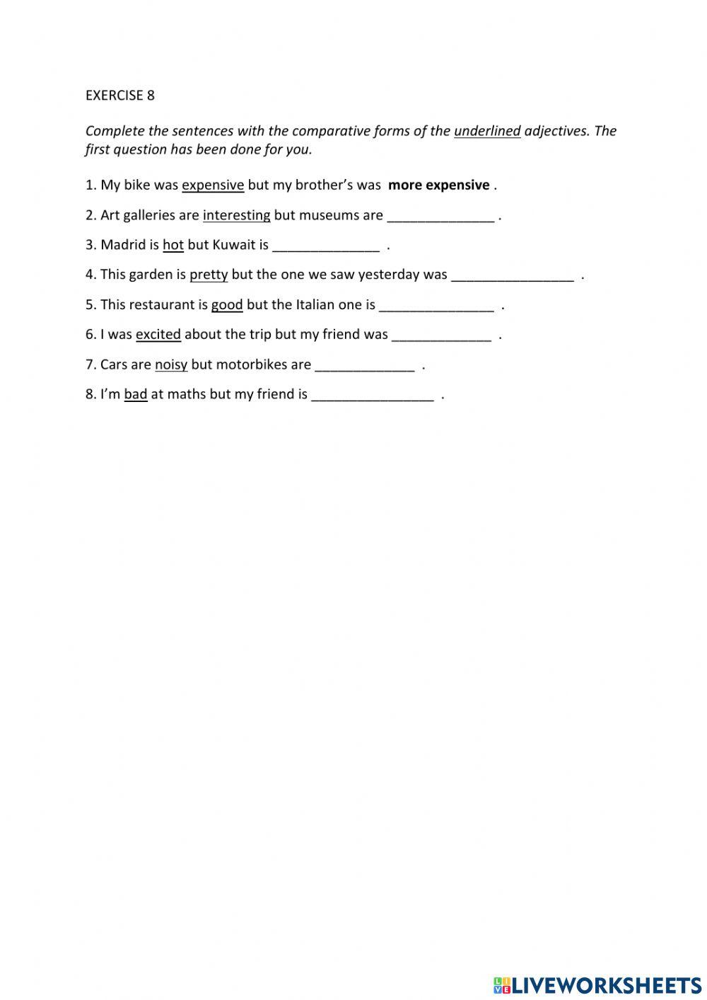 IE0, Unit 6, Grammar and Vocabulary, Exercise 8