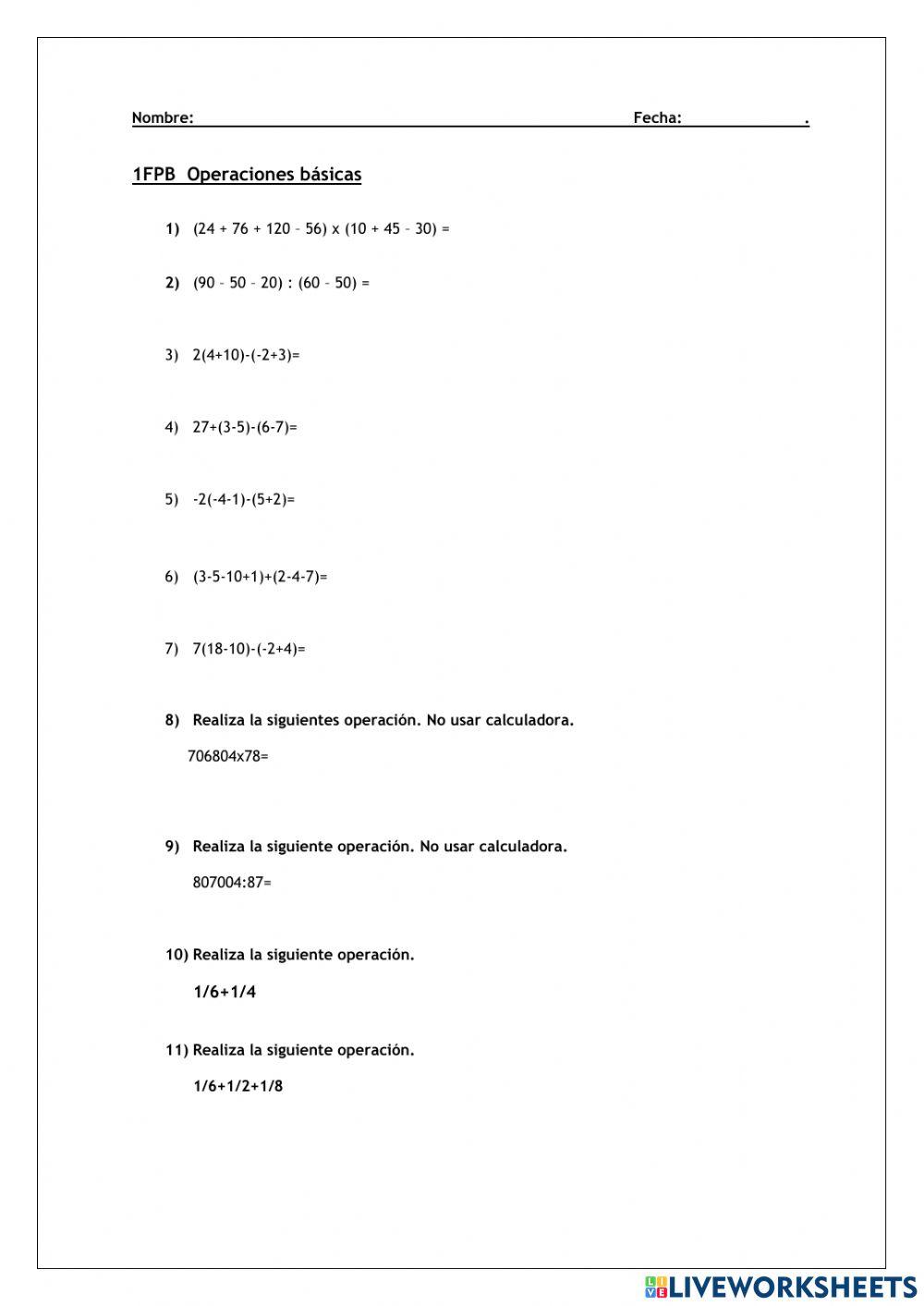 Operaciones básicas