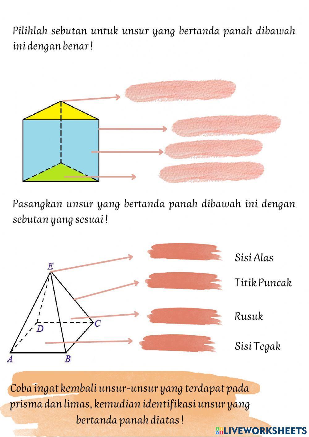 Luas permukaan prisma dan limas