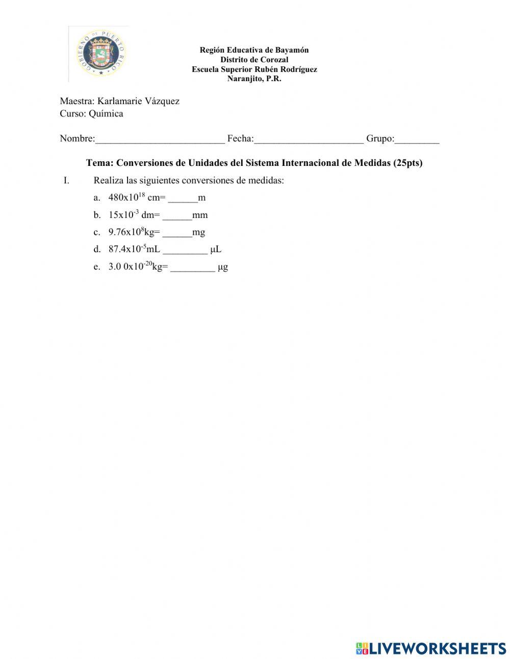 Conversiones Sistema Internacional