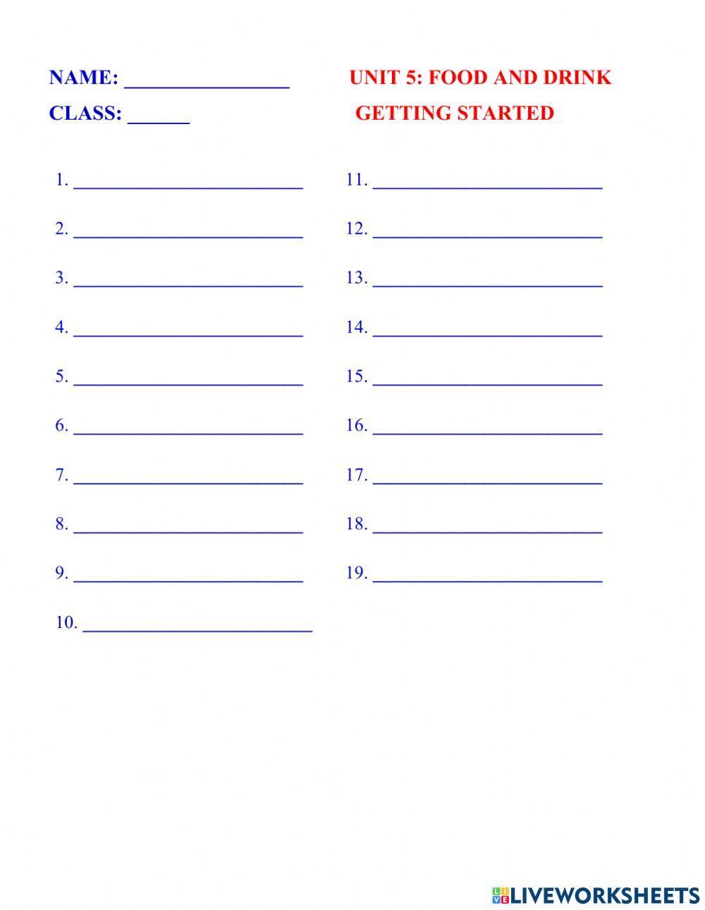 English 7 global unit 5 VOCABUARY GETTING