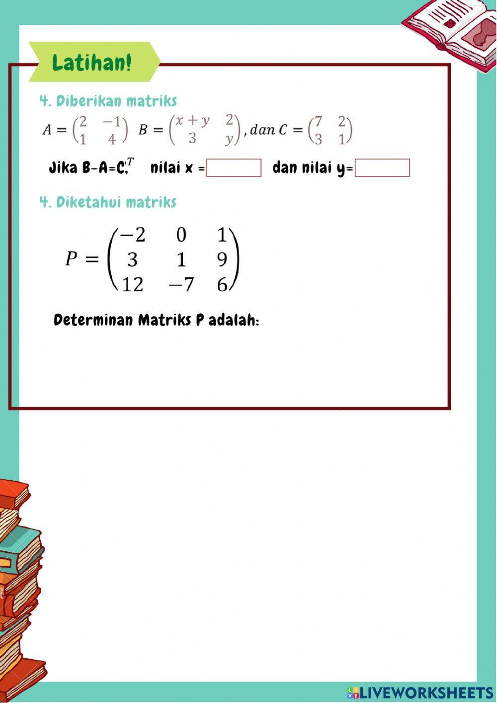 Determinan dan Invers Matriks