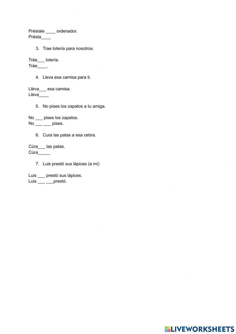 Pronombres de objeto directo e indirecto