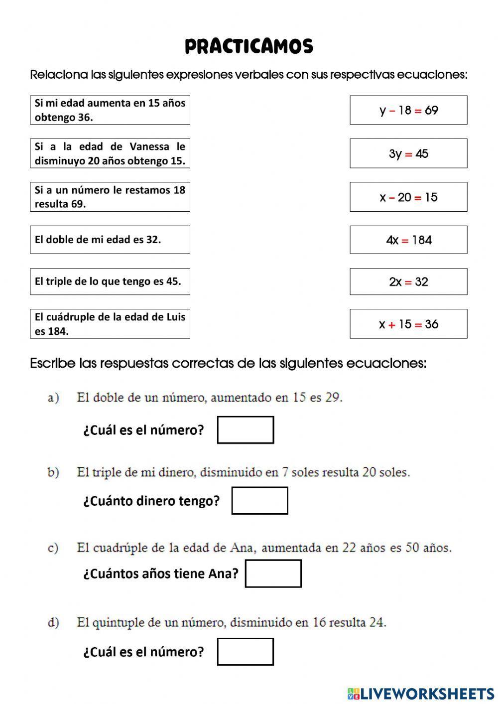Planteo de ecuaciones