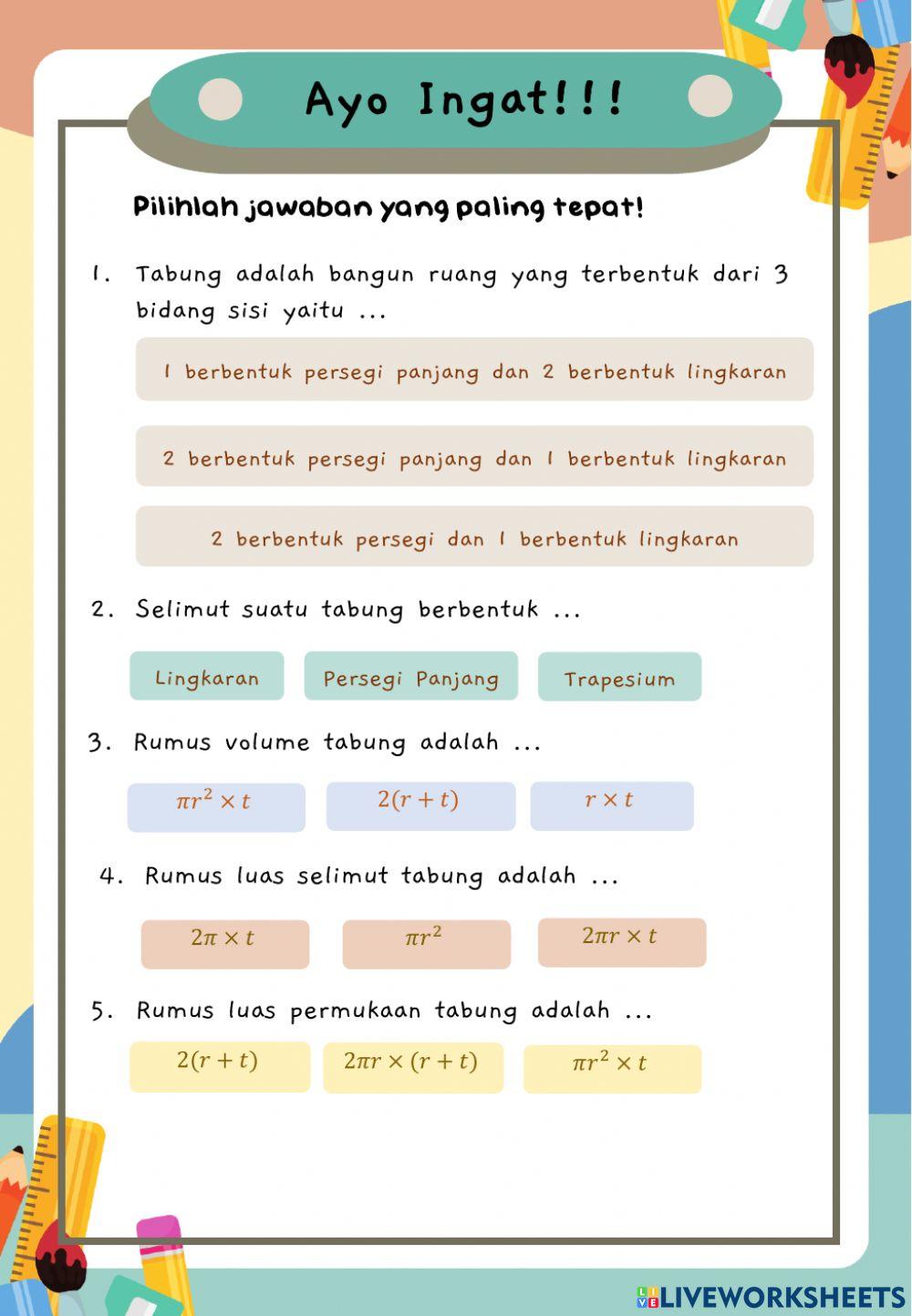 Bangun Ruang Sisi Lengkung-Tabung