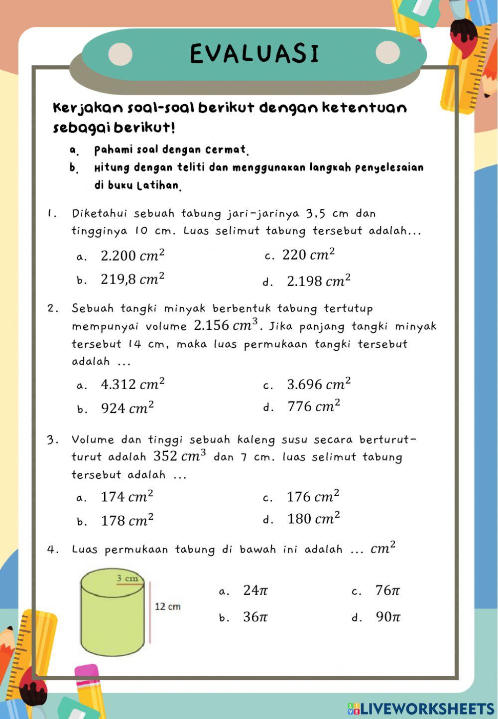 Bangun Ruang Sisi Lengkung-Tabung