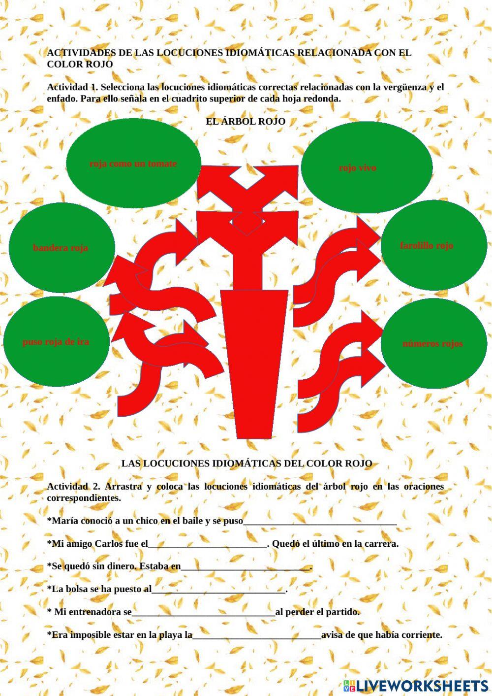 LOCUCIONES IDIOMÁTICAS DEL COLOR ROJO