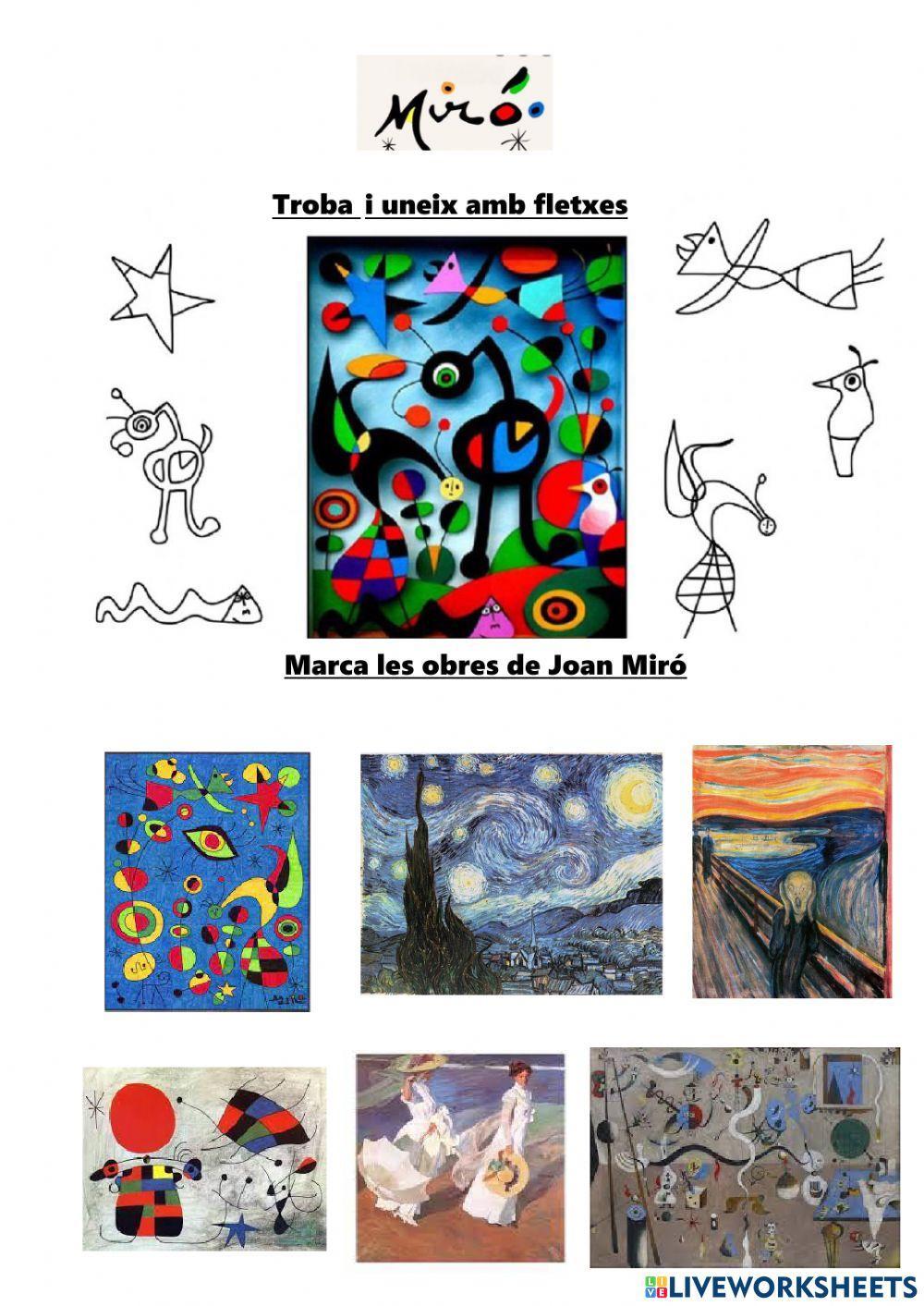 Joan Miró online worksheet | Live Worksheets