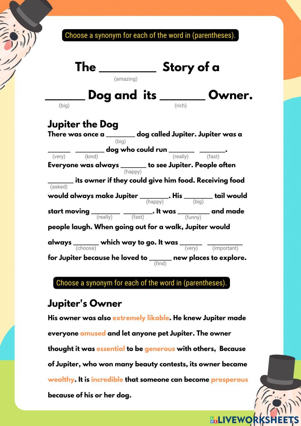 Synonyms Worksheet 2