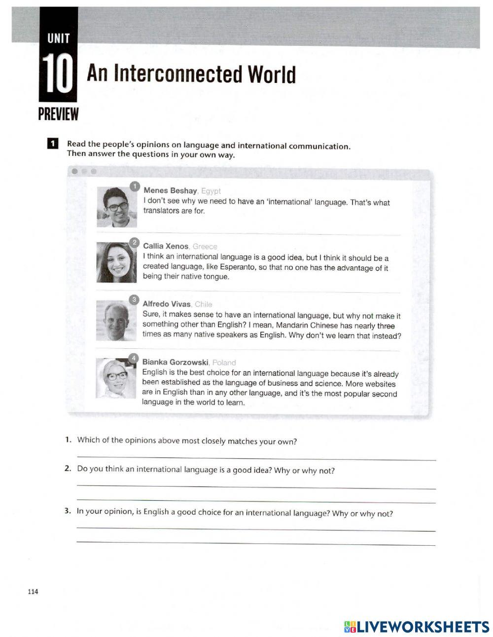 Level 12 Workbook Unit 10 Lesson 1 