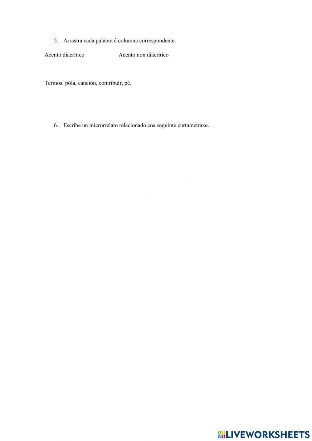 Ficha exercicios galego