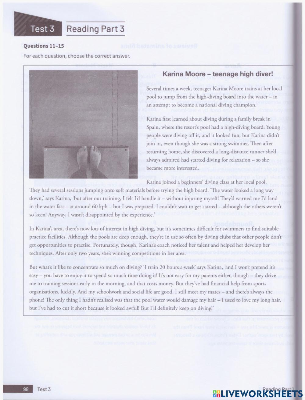 practice reading B1 level