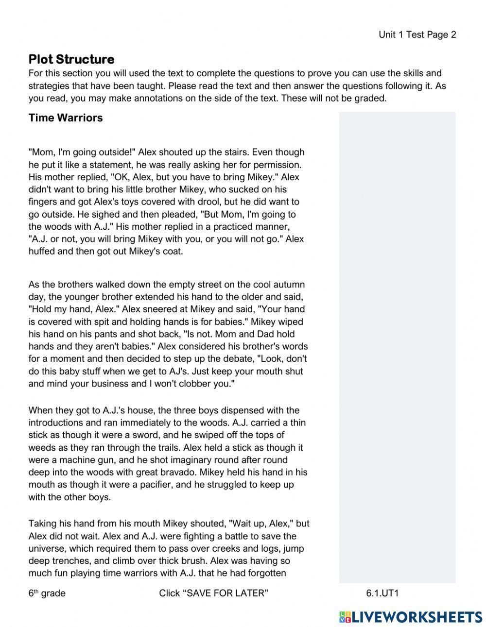 Story Elements Unit Test