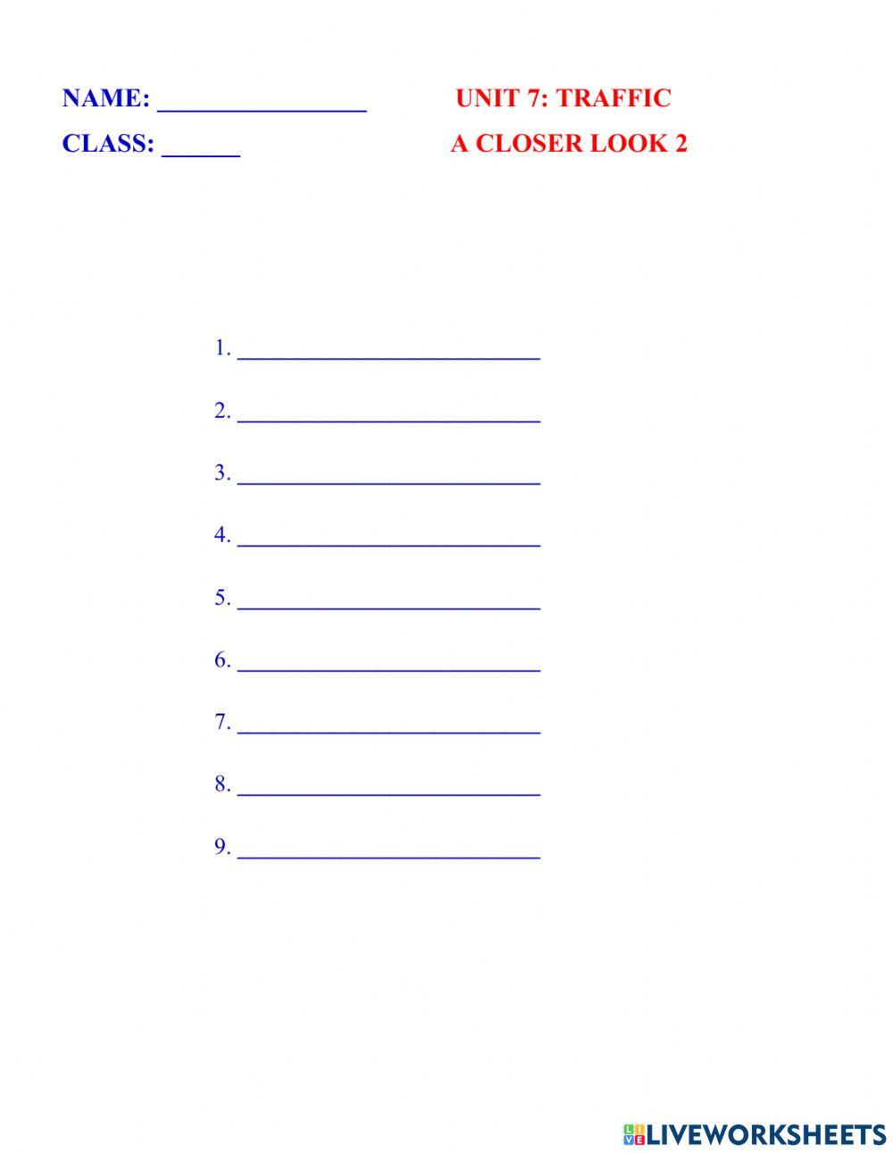 English 7 global unit 7 vocabuary a closer look 2