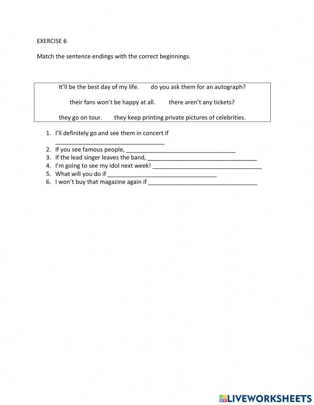 IE1, Unit 7, Vocab and Grammar, Exercise 6