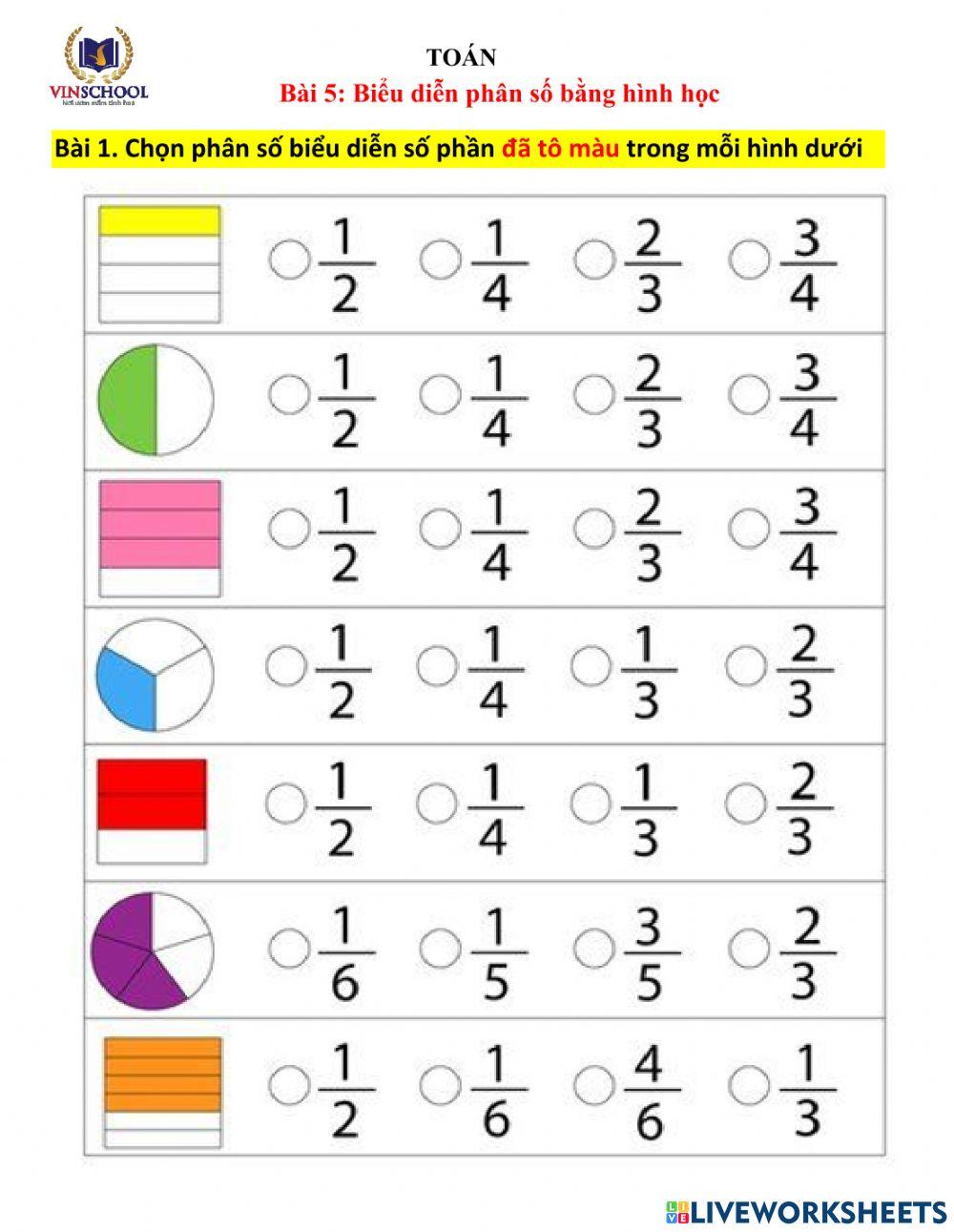 Bài tập phân số