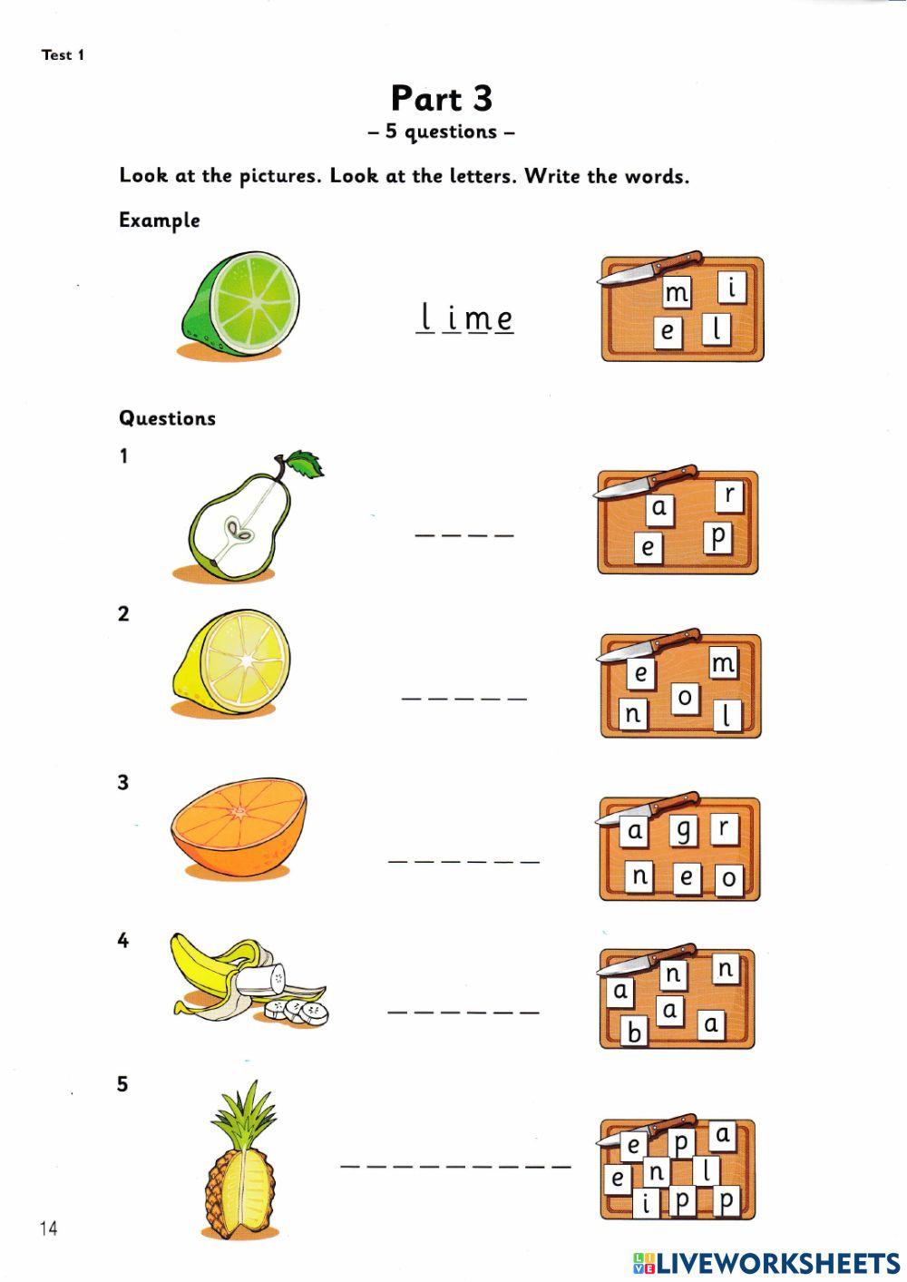 Starters 1 - Test 1 Reading