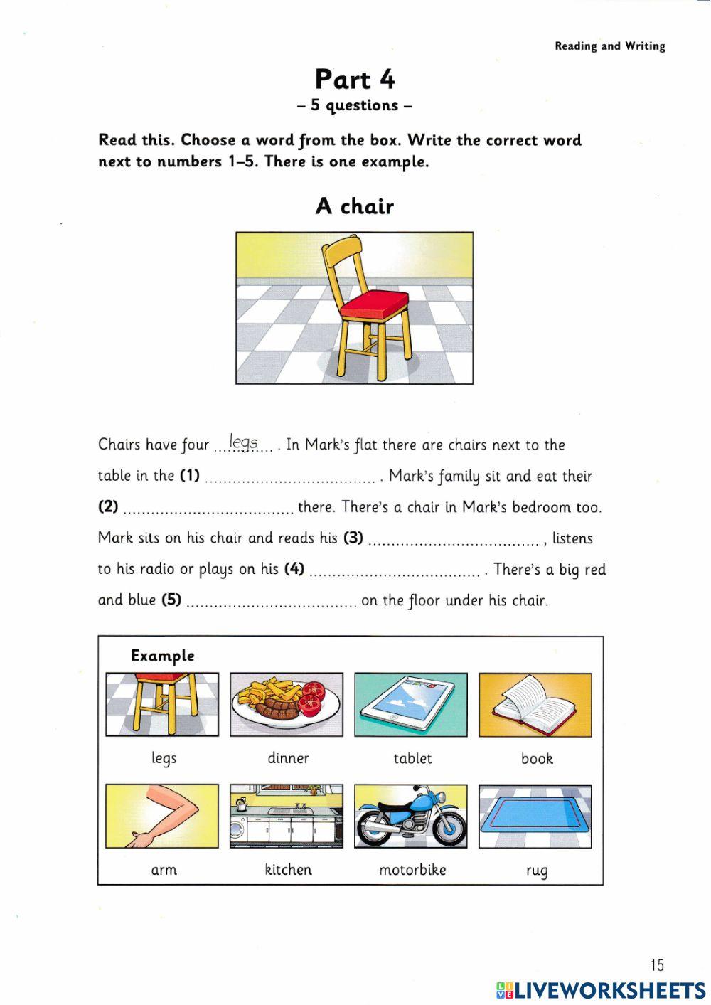 Starters 1 - Test 1 Reading
